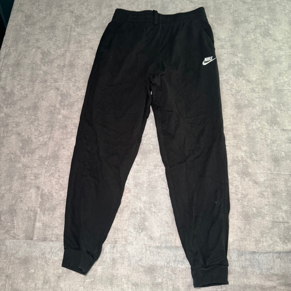 Nike Mens Sportswear Joggers Black Jersey Cotton Sweatpants XL Logo Tapered